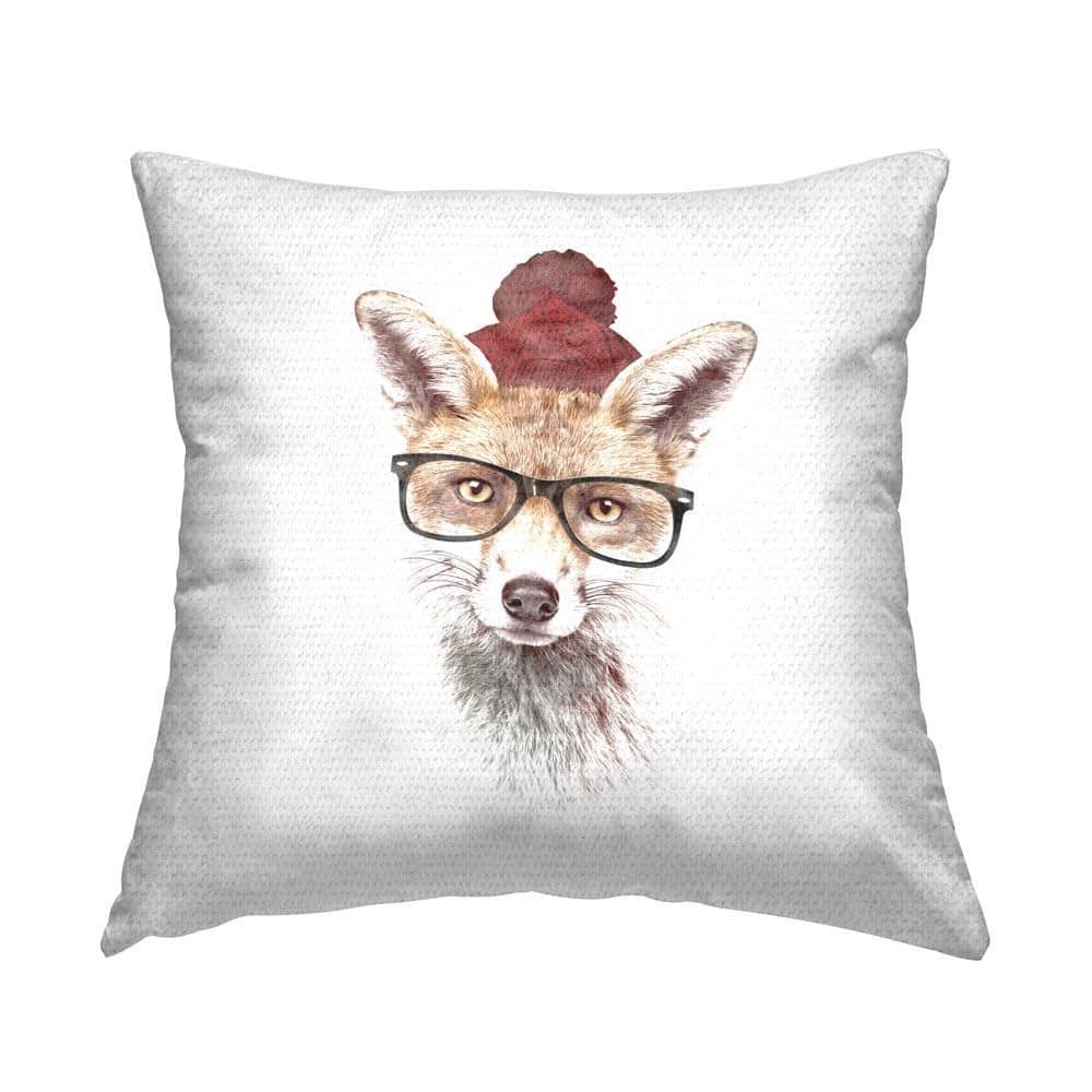 Minimal Hipster Fox Outdoor Printed Throw Pillow by Robert Farkas price history on PriceWatchPro