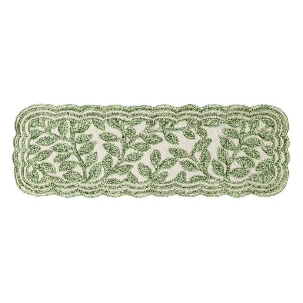 Laura Ashley Leaf Vine 2 ft. x 5 ft. Sage Green Floral Area Rug