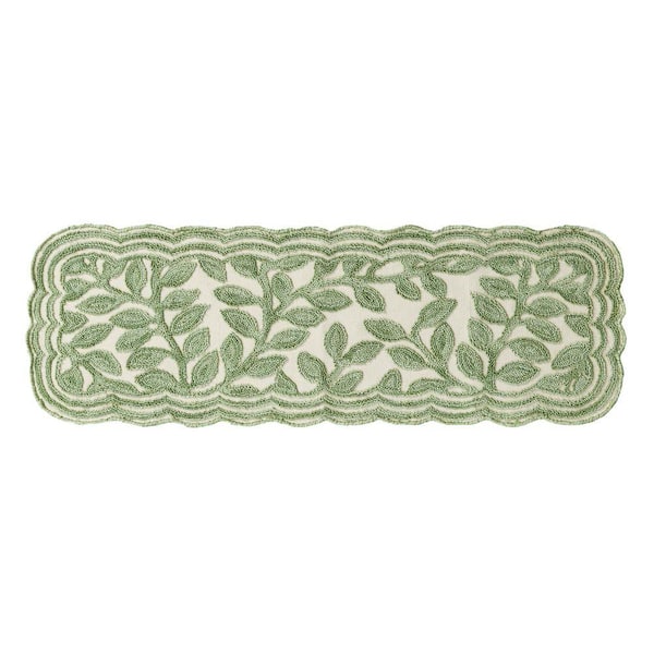 Laura Ashley Leaf Vine 2 ft. x 5 ft. Sage Green Floral Area Rug