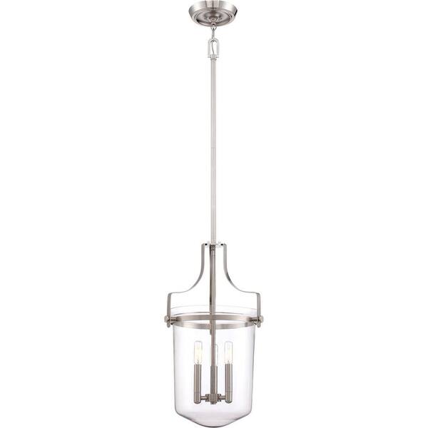 Home Decorators Collection Uptown Station 3-Light Brushed Nickel Pendant