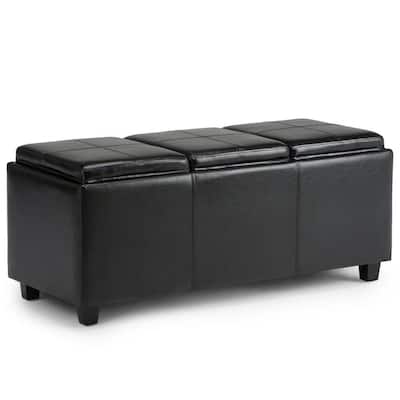 Tray Ottomans Living Room Furniture, Tray Top Storage Ottoman Coffee Table