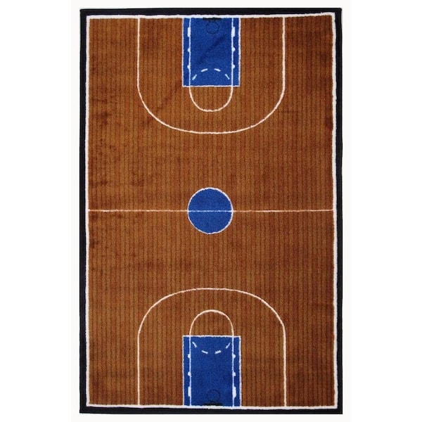 LA Rug Supreme Basketball Court Multi Colored 5 ft. x 8 ft. Area Rug