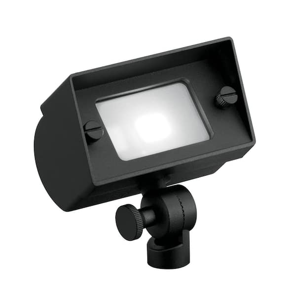 KICHLER Low Voltage Textured Black Hardwired Mini Landscape Flood Light with No Bulbs Included