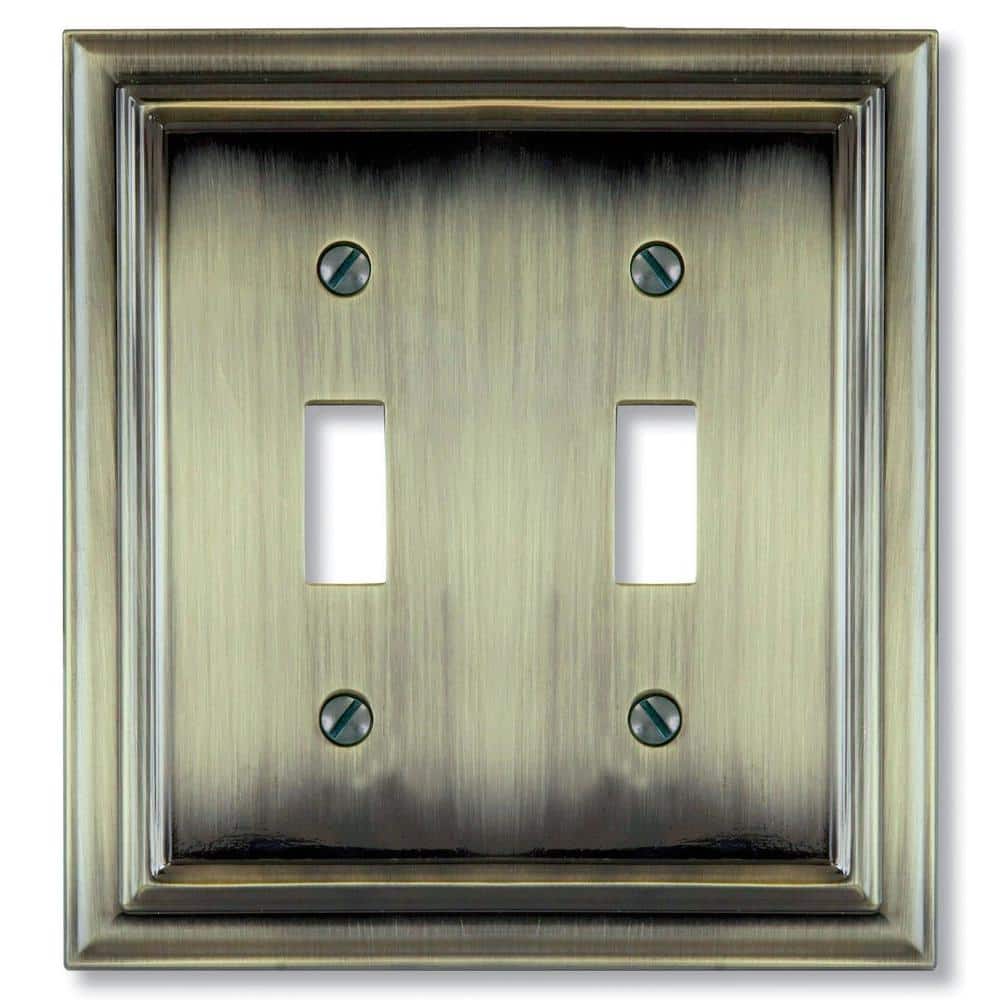 Continental 2 Gang Toggle Metal Wall Plate - Brushed Brass price history on PriceWatchPro