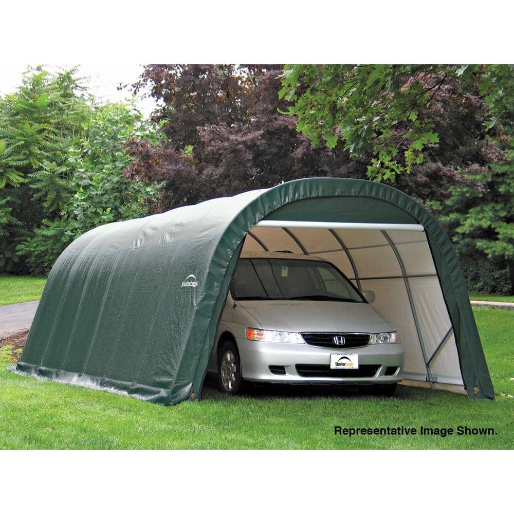 12' x 24' Green Polyethylene Portable Round Garage