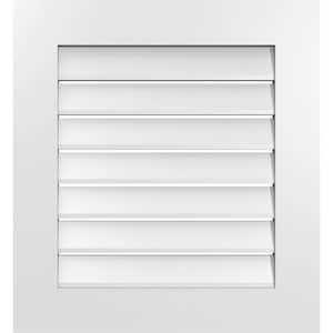 24 in. x 26 in. Vertical Surface Mount PVC Gable Vent: Functional with Standard Frame