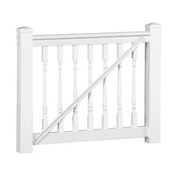 Weatherables Delray 3.5 ft. H x 5 ft. W White Vinyl Railing Gate Kit with Colonial Spindles