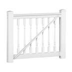 Delray 3.5 ft. H x 5 ft. W White Vinyl Railing Gate Kit with Colonial Spindles
