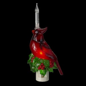 7.5 in. Red Christmas Cardinal with Holly and Berry Bubble Night Light