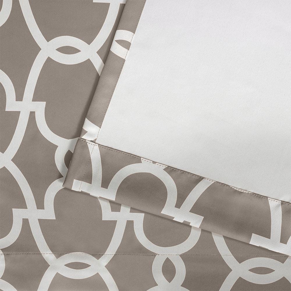 Taupe Polyester Blackout Grommet Window Curtain Panels