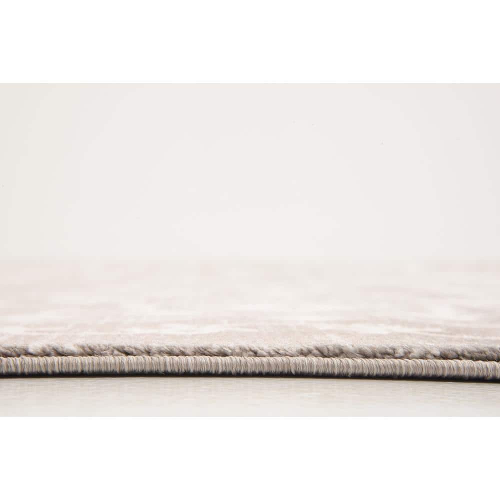 Light Gray Abstract Synthetic Easy Care Stain-Resistant Area Rug 10' x 13'
