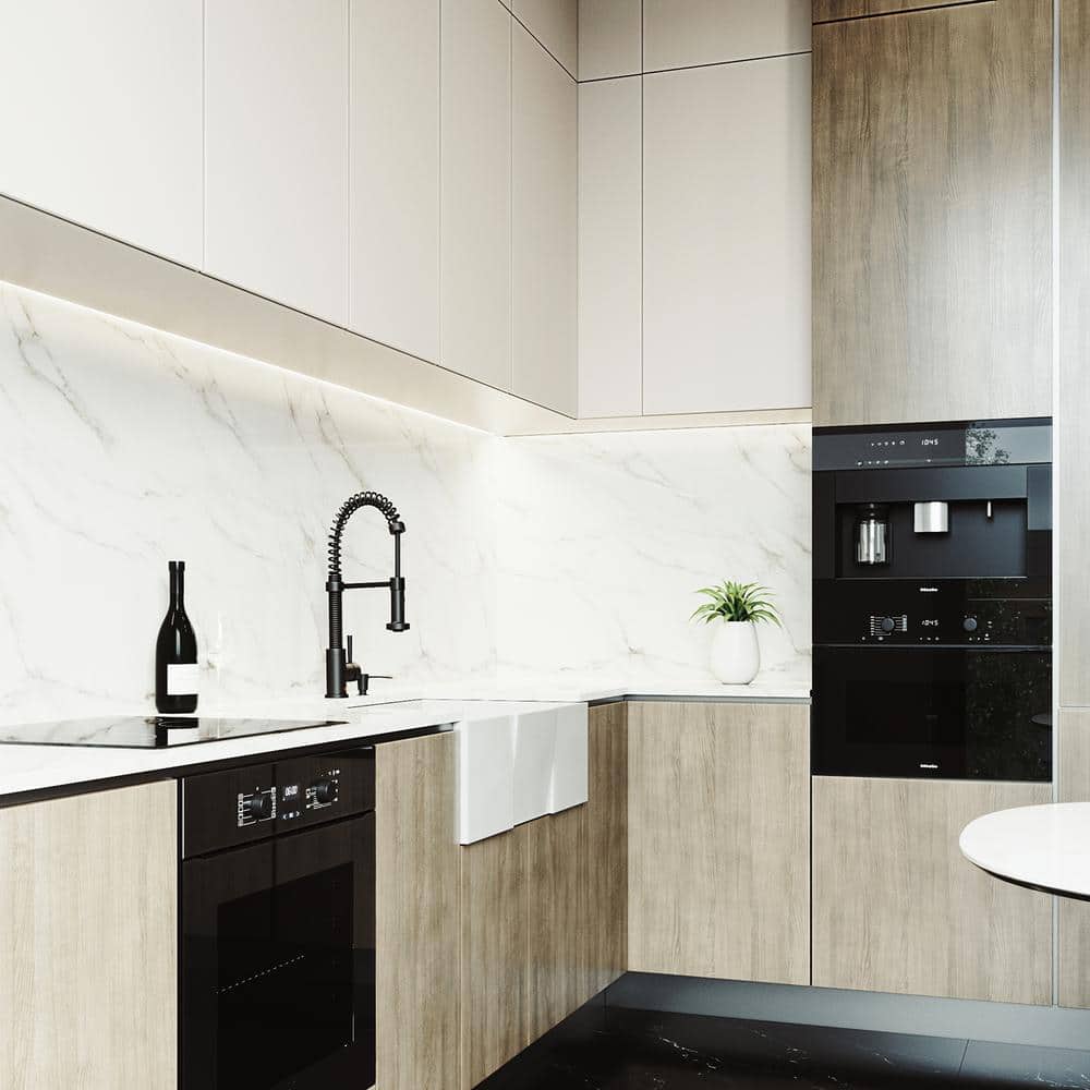 Matte Stone White Composite 30 in. Single Bowl Farmhouse Apron-Front Square Kitchen Sink with Strainer