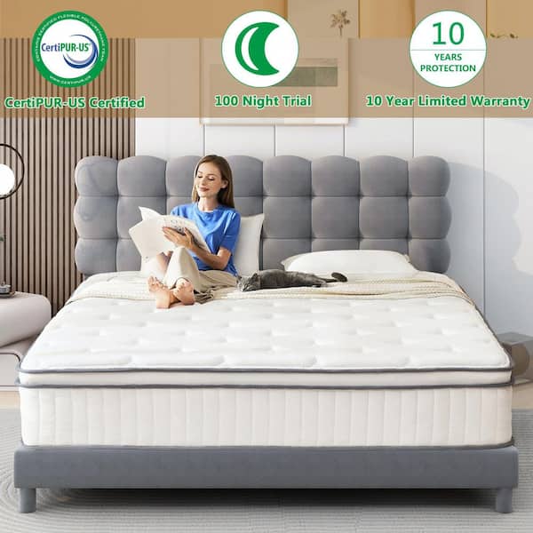 WONDER COMFORT Luxury White King Medium Firm Hybird Memory