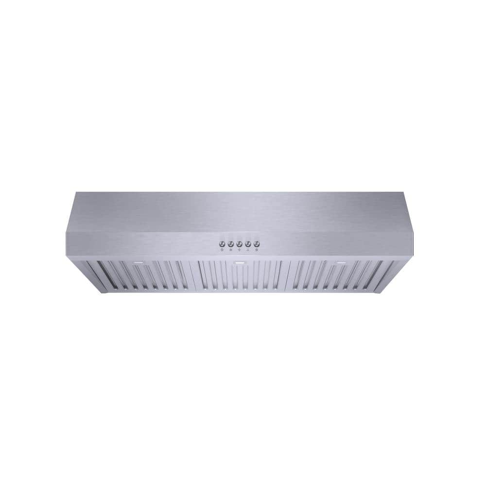Vissani Sarela 30 in. W x 7 in. H 500CFM Convertible Under Cabinet Range Hood in Stainless Steel with LED Lights and Filter, Silver