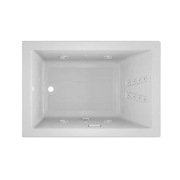 JACUZZI SOLNA SALON SPA 60 in. x 42 in. Rectangular Combination Bathtub with Right Drain in White