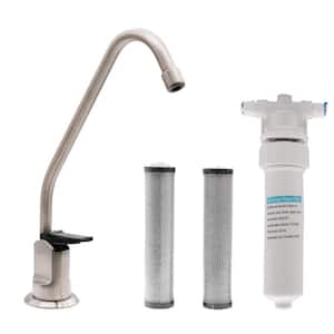 8 in. Touch-Flo Style Cold Water Dispenser Faucet Kit with In-line Filter and 2-Pack Cartridges, Stainless Steel