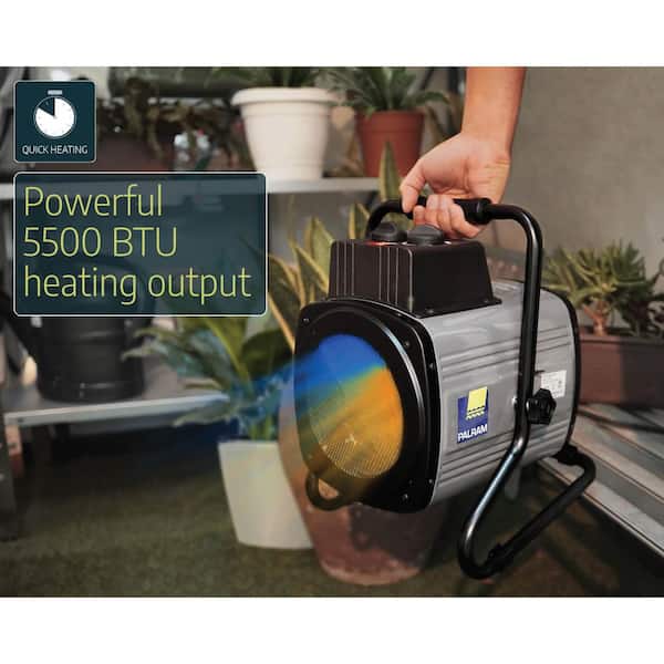1500-Watt Portable Splash Resistant Greenhouse Fan Heater with Digital Thermostat and Humidity Sensor