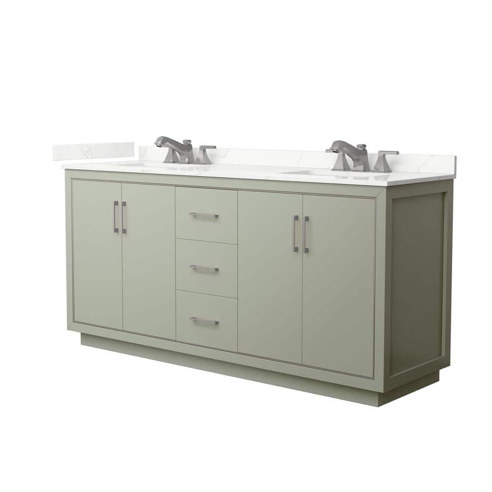 Icon 72 in. W x 22 in. D x 35 in. H Double Bath Vanity in Light Green with Giotto Quartz Top price history on PriceWatchPro