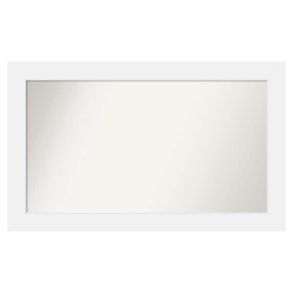 Amanti Art Corvino White 41 in. x 25 in. Custom Non-Beveled Matte Wood Framed Bathroom Vanity Wall Mirror