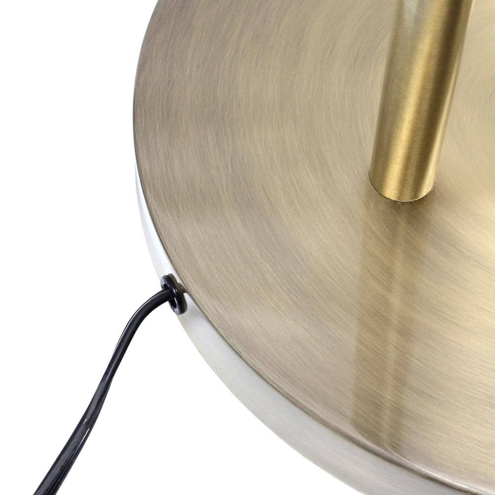 Edison Adjustable Antique Brass Floor Lamp with Cage Shade