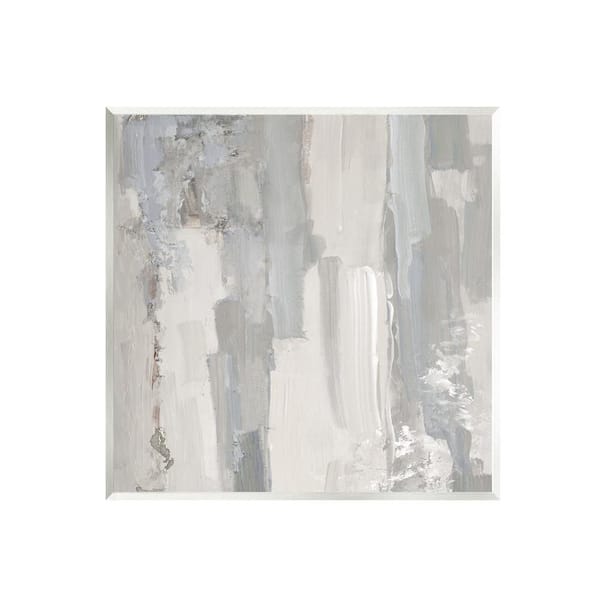 Stupell Industries Grey Brushed Abstract Arrangement by Sally Swatland 1-Piece Unframed Abstract Graphic Art Print 12 in. x 12 in.