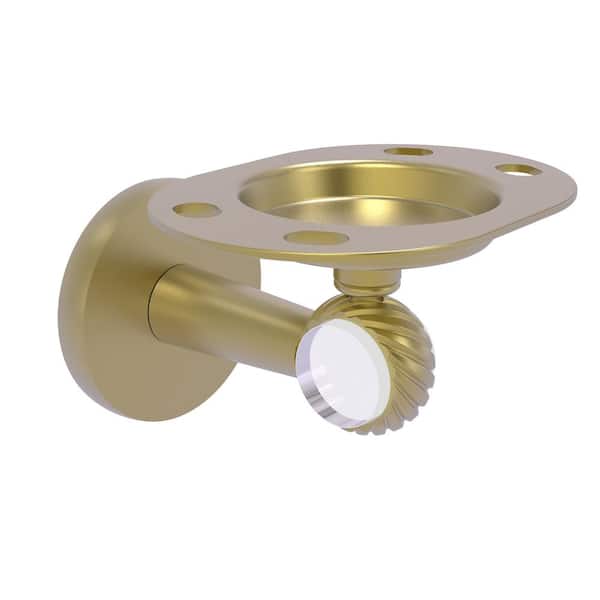 Allied Brass Clearview Tumbler and Toothbrush Holder with Twisted Accents in Satin Brass