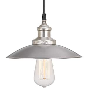 Archives Collection 1-Light Antique Nickel Pendant with Metal Shade