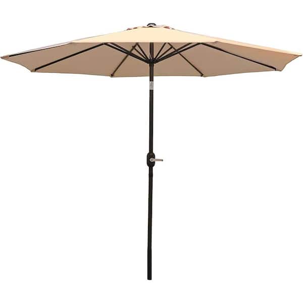 Cubilan 9 Foot Outdoor Patio Umbrella - Push-Button Tilt & Crank Patio Table Umbrella - Aluminum Pole & Polyester Shade Canopy