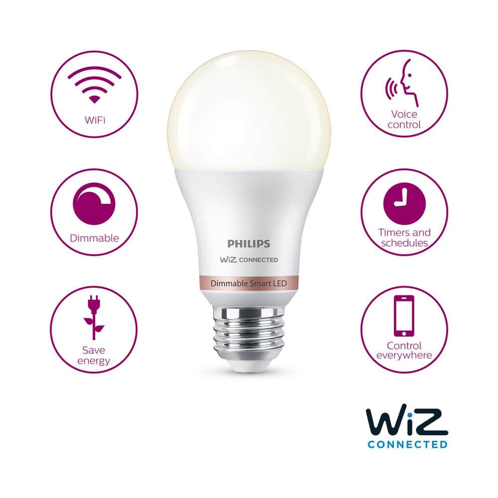 Philips 60-Watt Equivalent Dimmable Smart Wi-Fi LED Bulb, Soft White