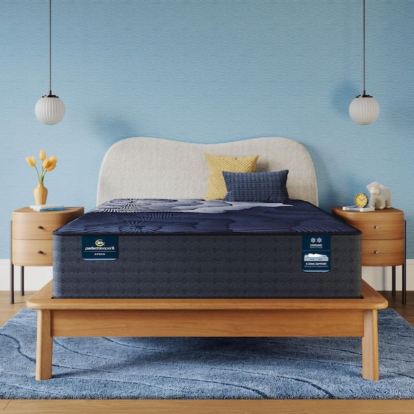 Perfect Sleeper X Prescott Hybrid California King Medium Firm 14 in. Standard Profile Mattress Set