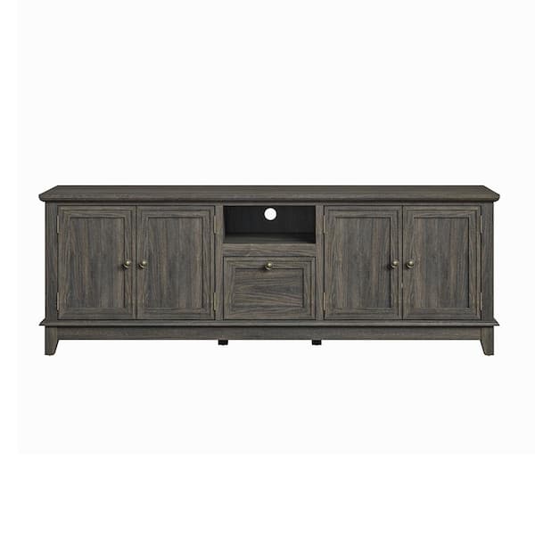 FESTIVO Elegant 72 in. Coffee Wood TV Stand With Wood Color Cabinet Top Finish And Hidden Drawer Fits Up to 85 in. TV