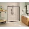 MAAX Aura SC 59 in. x 71 in. Semi-Frameless Sliding Shower Door in Dark ...