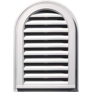 14 in. x 22 in. Round Top Plastic Built-in Screen Gable Louver Vent #117 Bright White