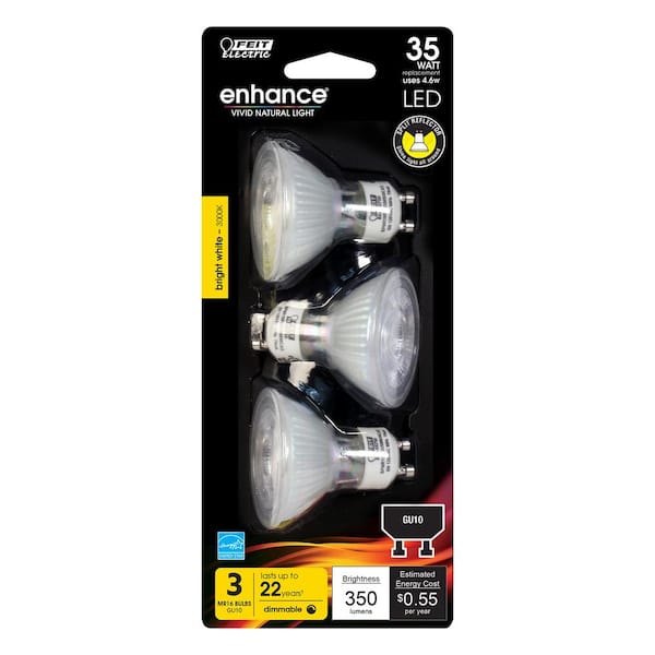 Feit Electric 35-Watt Equivalence MR16 3000K GU10 LED Light Bulb Bright White (18-Pack)