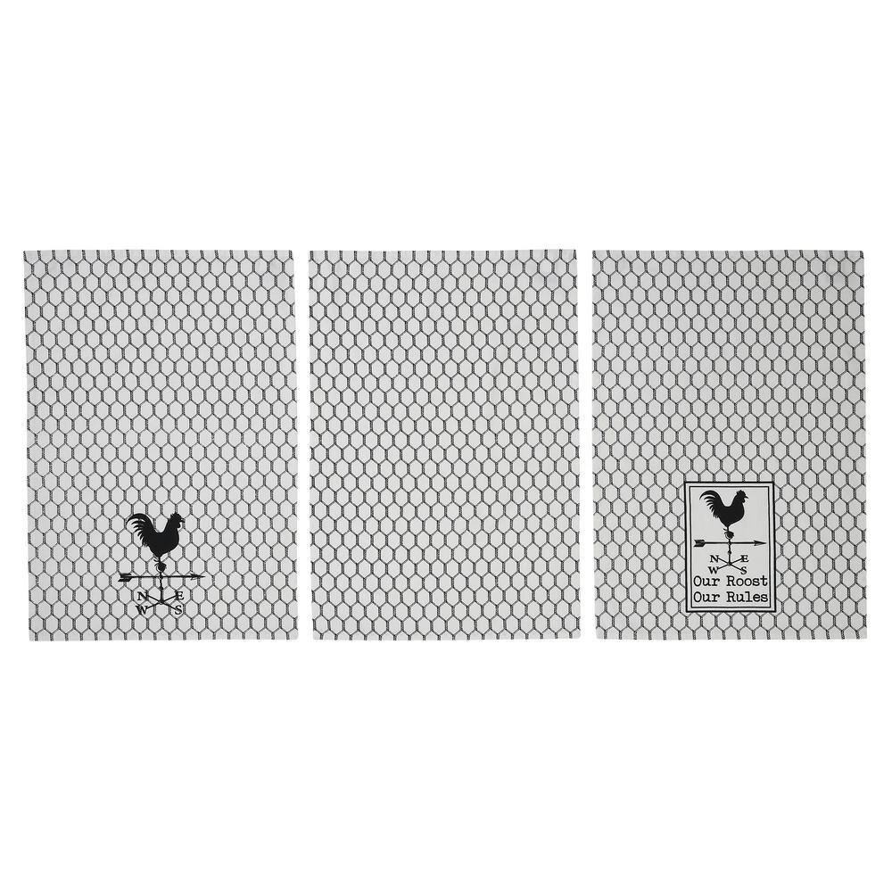 Down Home Soft White Cotton Farmhouse Tea Towel Set