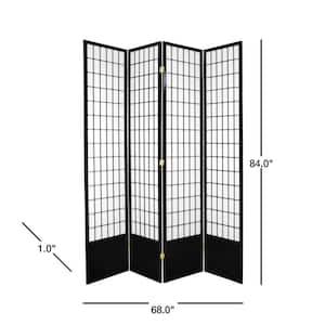 7 ft. Black 4-Panel Room Divider