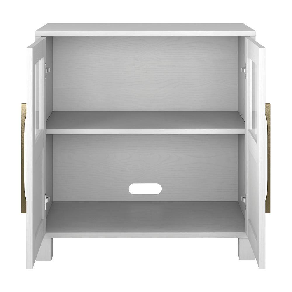 White MDF Freestanding Office Cabinet with Adjustable Shelving