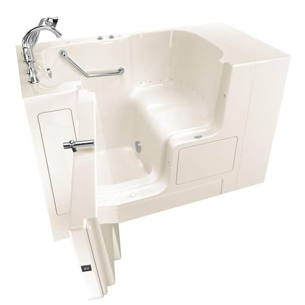 American Standard Gelcoat Value Series 52 in. x 32 in. Left Hand Touch Control Walk-In Air Bathtub with Outward Opening Door in Linen