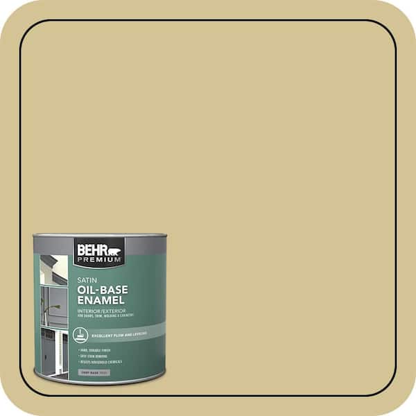 BEHR 1 qt. #M310-4 Almondine Oil-Based Satin Enamel Interior/Exterior ...