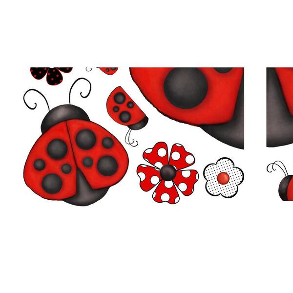 LADYBUG LADYBUGS GiaNT WALL DECALS 38 Red White Black Stickers Floral Room Decor 
