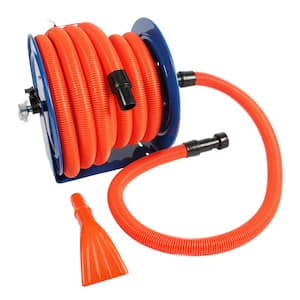 Industrial Hose Reel and 50 ft. Hose with Adapters for Wet/Dry Vacuums
