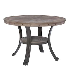 Chasin 45"L x 45"D x 30"H Pewter Round Dining Table