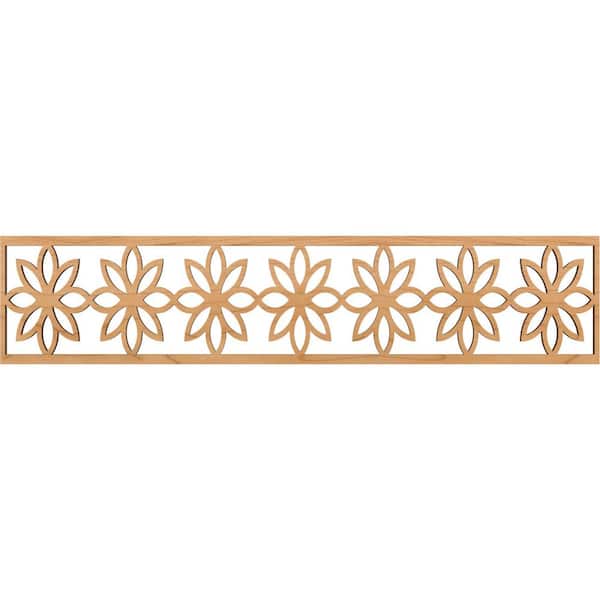 Ekena Millwork Daisy Fretwork 0.375 in. D x 46.75 in. W x 10 in. L Maple Wood Panel Moulding