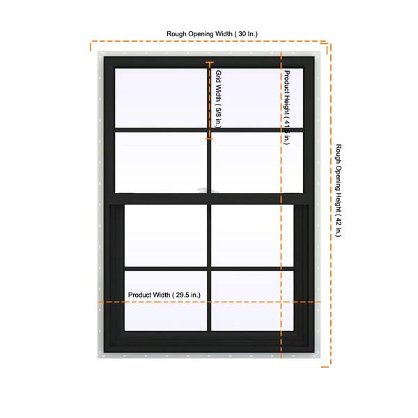 JELD-WEN 30 in. x 42 in. V-2500 Series Bronze Exterior/White