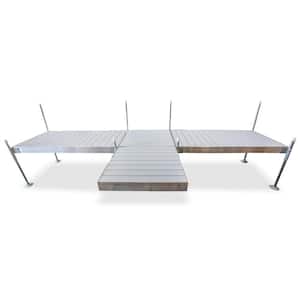 8 ft. Shore T-Style Aluminum Frame With Aluminum Decking Platinum Series Complete Dock Package for Boat Dock Systems