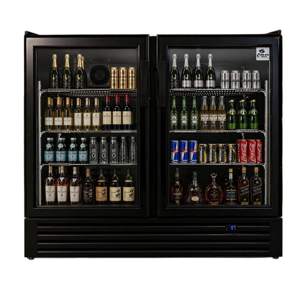47 in. 25.7 cu. ft. Commercial Refrigerator Merchandiser in Black Stainless Steel