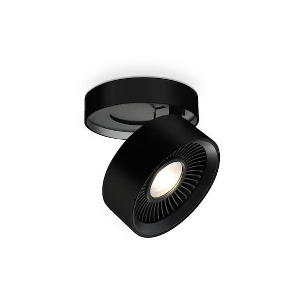 Solo 5 in. 1 Light 20-Watt Black Integrated LED Flush Mount