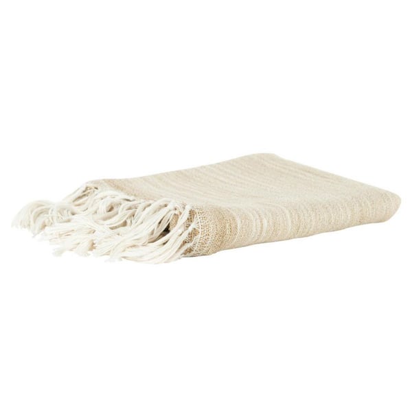 Beige Abstract Polyethylene Throw Blanket