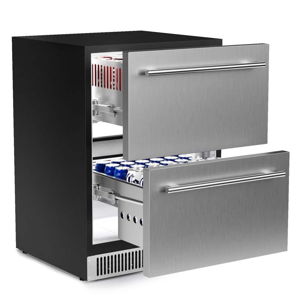 24 in. 5.3 cu. ft. Undercounter Built-In and Standard Double Drawer Refrigerator in Stainless Steel, 45 dB Low Noise price history on PriceWatchPro