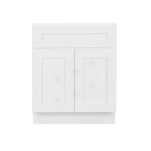 Lancaster Shaker Assembled 24 in. W x 21 in. D x 33 in. H Bath Vanity Cabinet with 2 Doors in White